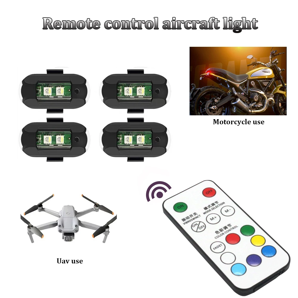 Drone Strobe Light - Télécommande LED RVB Anti-Collision Iodine Light,