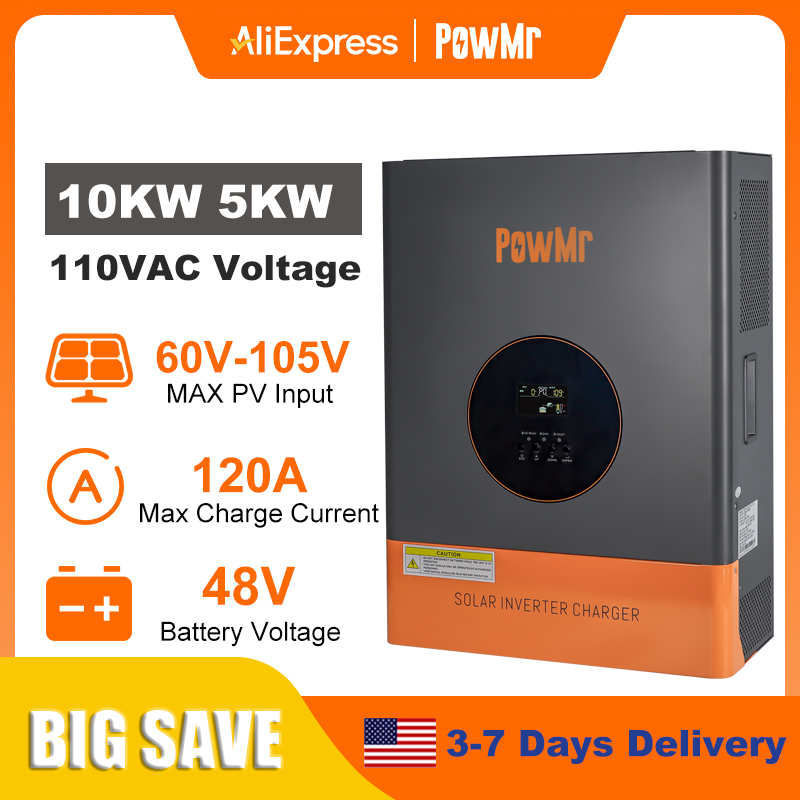 Drone Solar Charger - Onduleur biphasé PowMr 10KW 5KW 48V