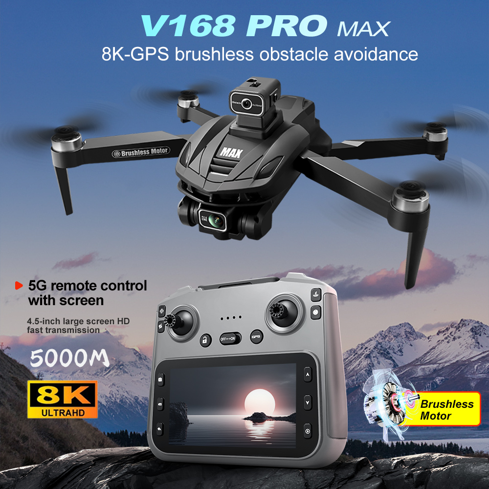 V168 PRO Max GPS Drone 8K prof - Drone Controller Screen avis et prix